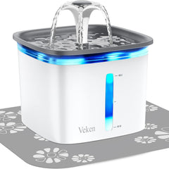 Automatic pet fountain with a built-in filtration system, providing clean and fresh water for your furry friends, suitable for both cats and dogs, designed for easy maintenance and refill