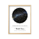 Custom Star Map Print – Personalized night sky map wall art, great gift for anniversaries and weddings