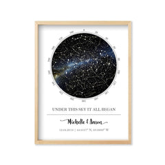 Custom Star Map Print – Personalized night sky map wall art, great gift for anniversaries and weddings