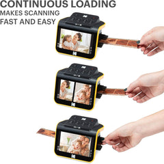 Versatile digital scanner that can convert both film and slides into high-resolution digital images, ideal for preserving memories