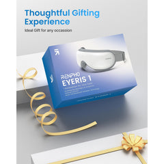 Heated eye massager for relieving dark circles, puffiness, and providing comfort to tired eyes