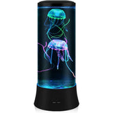 Jellyfish lamp with LED lighting, perfect for creating a relaxing, ocean-themed atmosphere in any room; aquarium-style jellyfish lamp decor