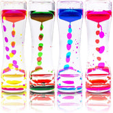 A vibrant liquid motion bubbler with colorful bubbles flowing slowly, providing a soothing visual effect perfect for relaxation and stress relief