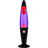 Liquid motion lamp with mesmerizing flowing lava effect, designed with a sleek black base, perfect for retro decor and mood lighting
