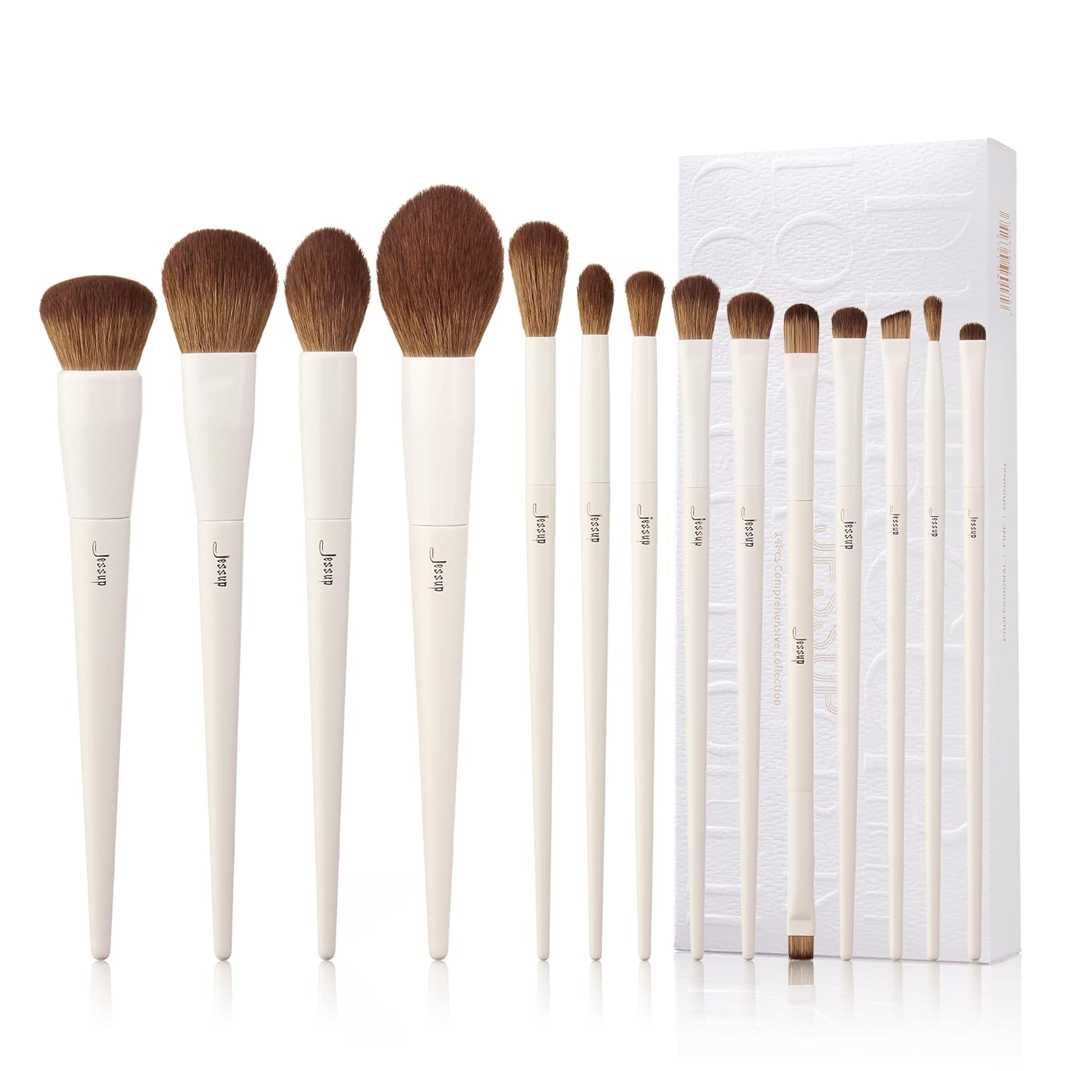 A high-quality professional makeup brush set featuring various brush types for flawless makeup application, including face and eye brushes