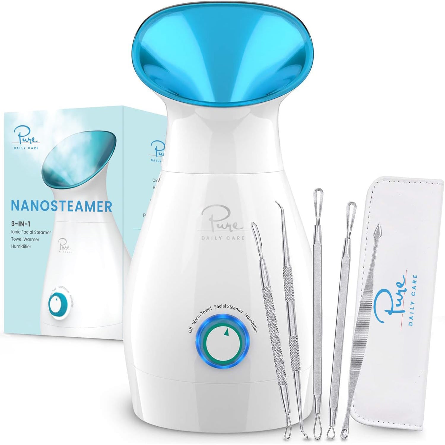 Nano Ionic Facial Steamer for deep pore cleansing, blackhead removal, and skin hydration at home spa