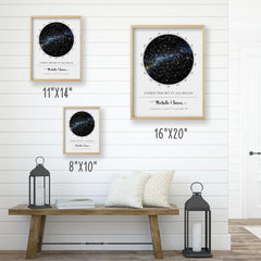 Custom Night Sky Map – Star alignment print from a specific date and location, perfect home decor