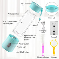 Personal blender designed for making smoothies and shakes, compact and portable for busy, on-the-go users