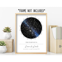 Personalized Star Constellation Map – Custom star chart print for birthdays, engagements, and special occasions