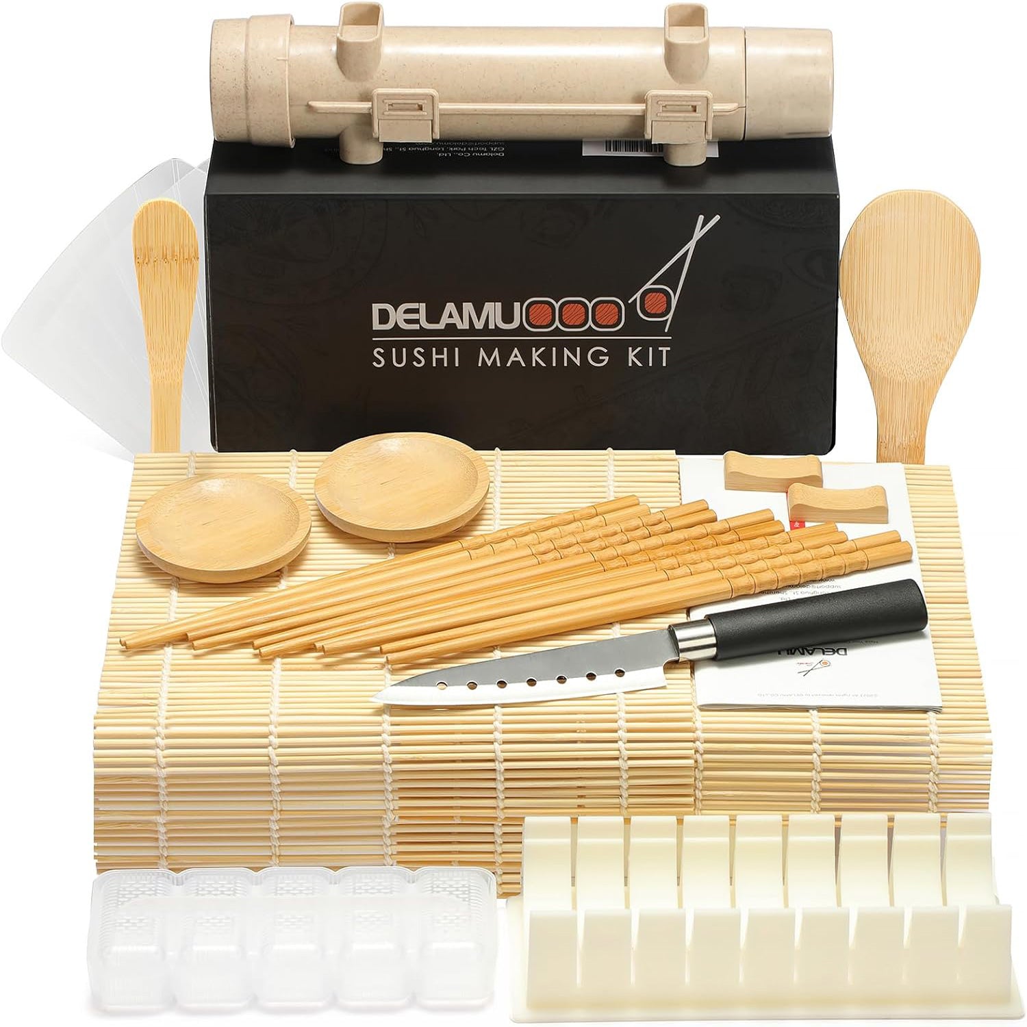Sushi Making Kit with Bamboo Mats and Chef's Knife – Complete 20-in-1 Set