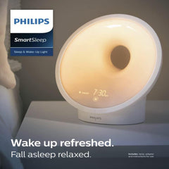 A multifunctional alarm clock featuring a soft glow light to help you sleep better and wake up more naturally