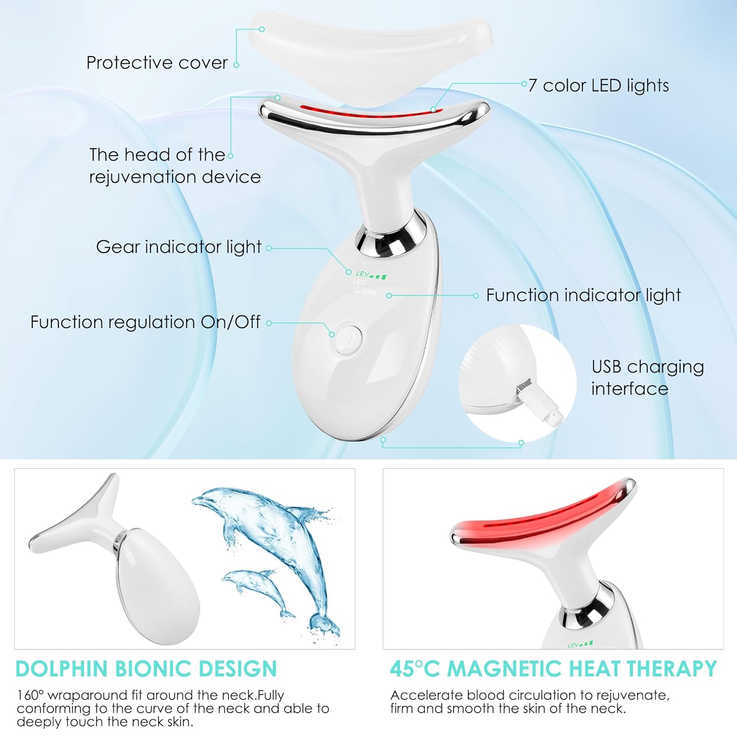 Innovative beauty massager equipped with multiple settings to target specific areas of the face, ideal for achieving a spa-like experience at home