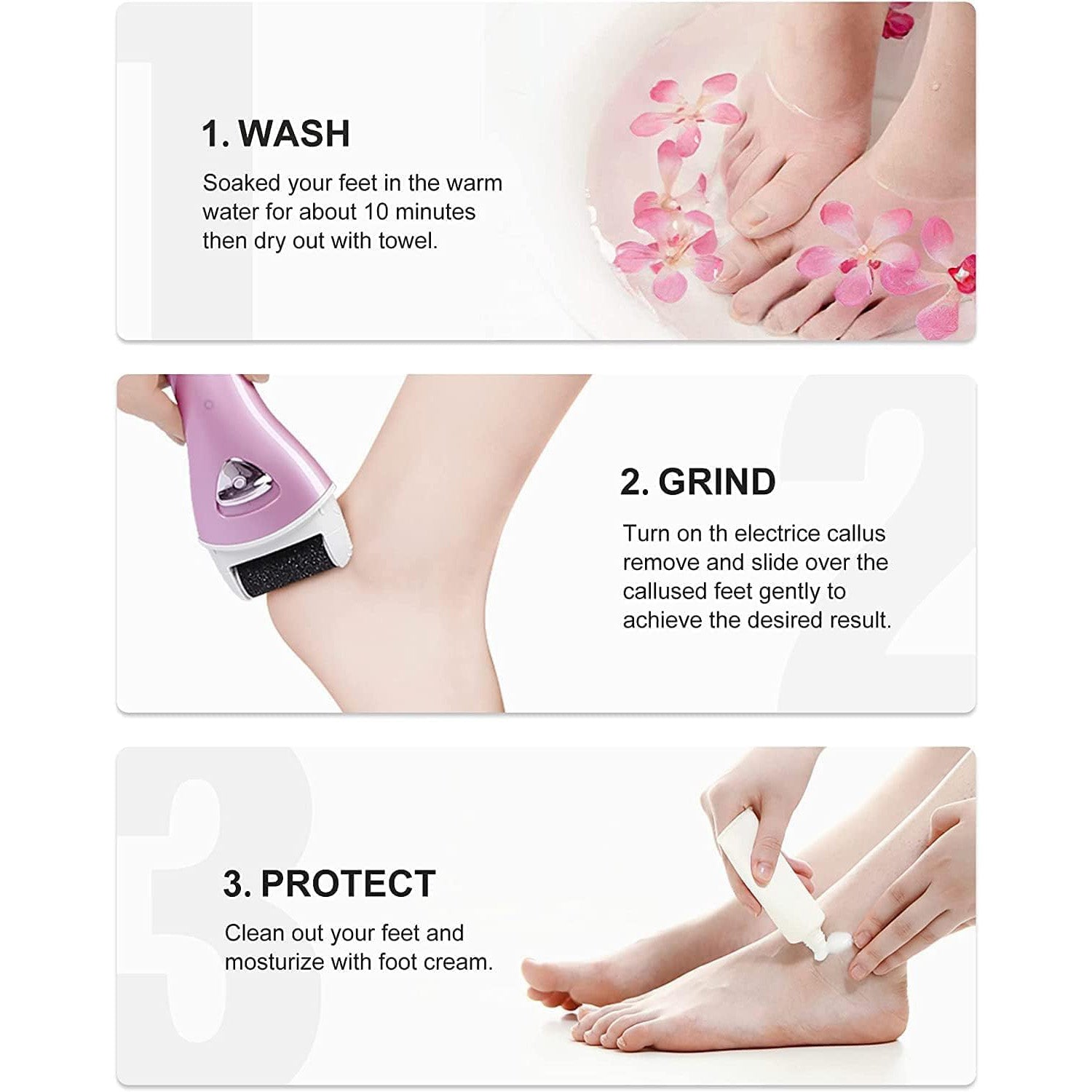 Best rechargeable electric feet callus remover, designed for thick calluses and dry skin, perfect for achieving soft, smooth feet at home