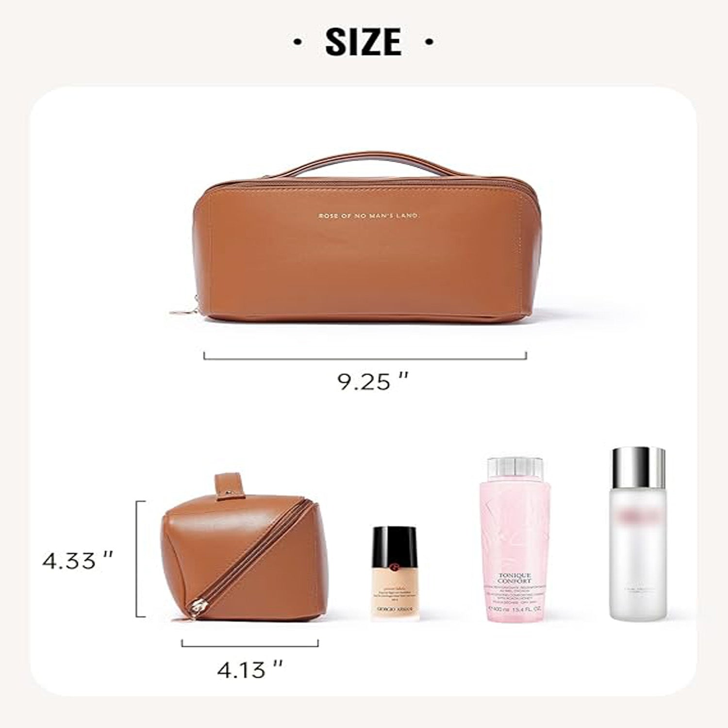 Makeup storage bag with a sleek design, great for storing all beauty essentials during travel, keeping items secure and accessible