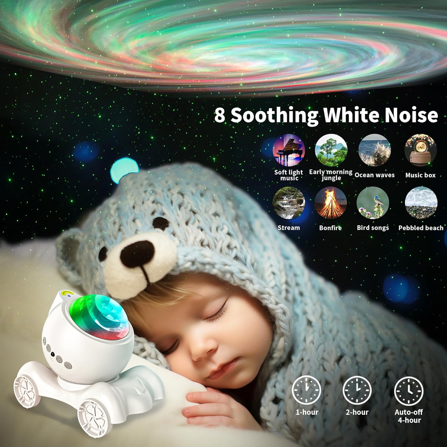 LED star projector night light with Bluetooth speaker, a unique galaxy light for creating a tranquil and immersive starry atmosphere