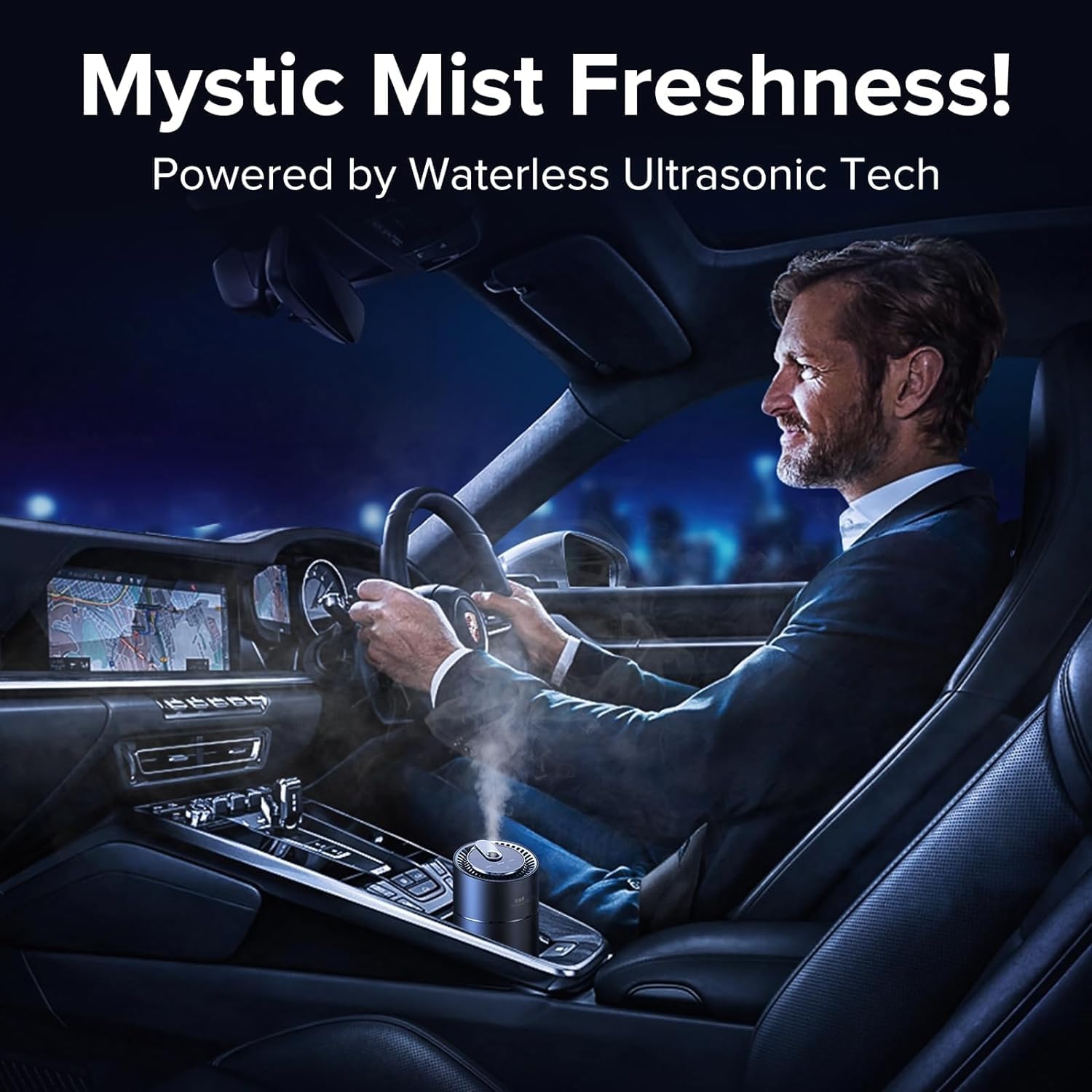 Automatic car air freshener device, portable and ideal for eliminating odors in cars with long-lasting fragrance release for everyday use