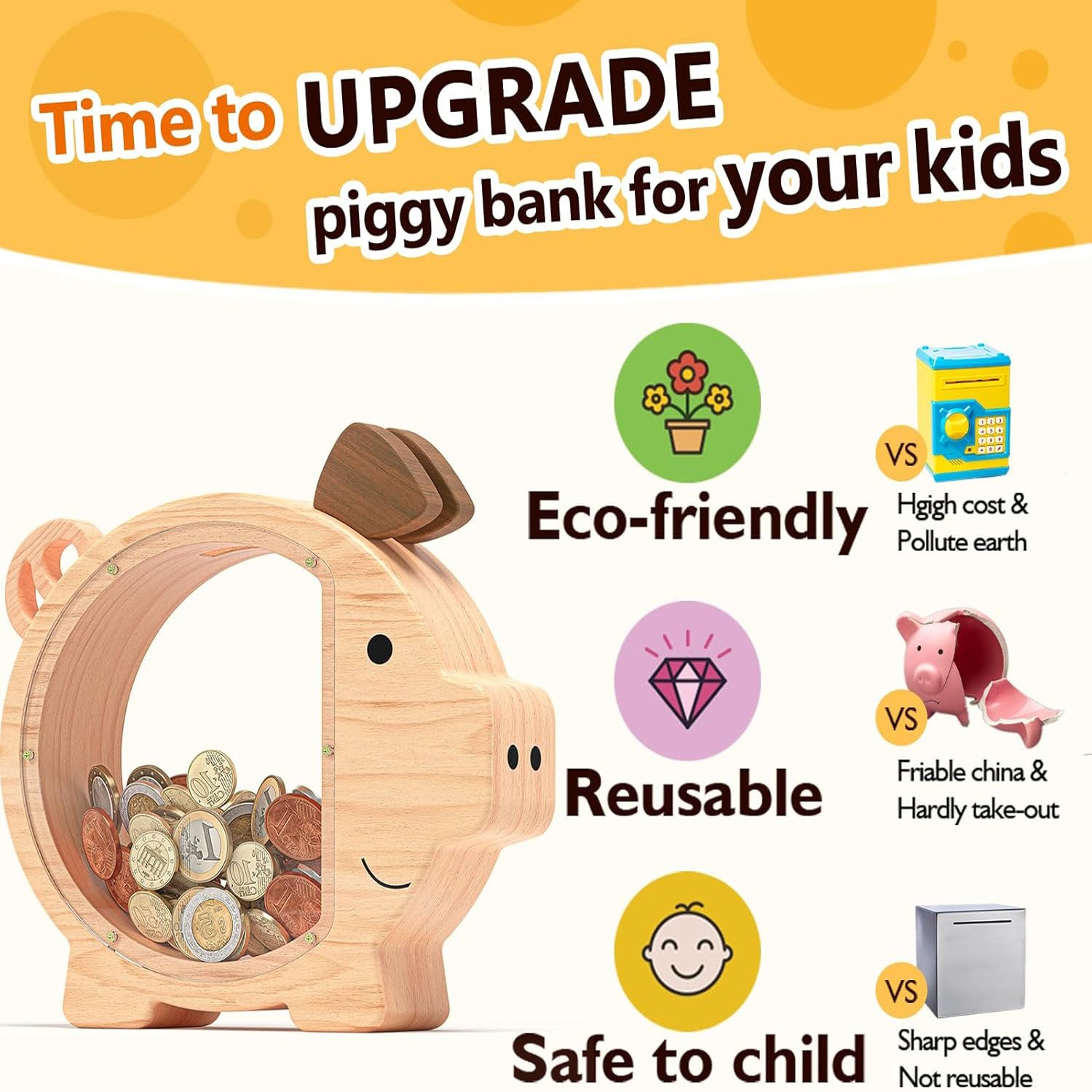 Personalized wooden child's bank, a unique and meaningful gift