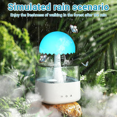 LED cloud humidifier with a soothing water drip effect, perfect for kids’ rooms, bedrooms, or offices, promoting humidity and comfort