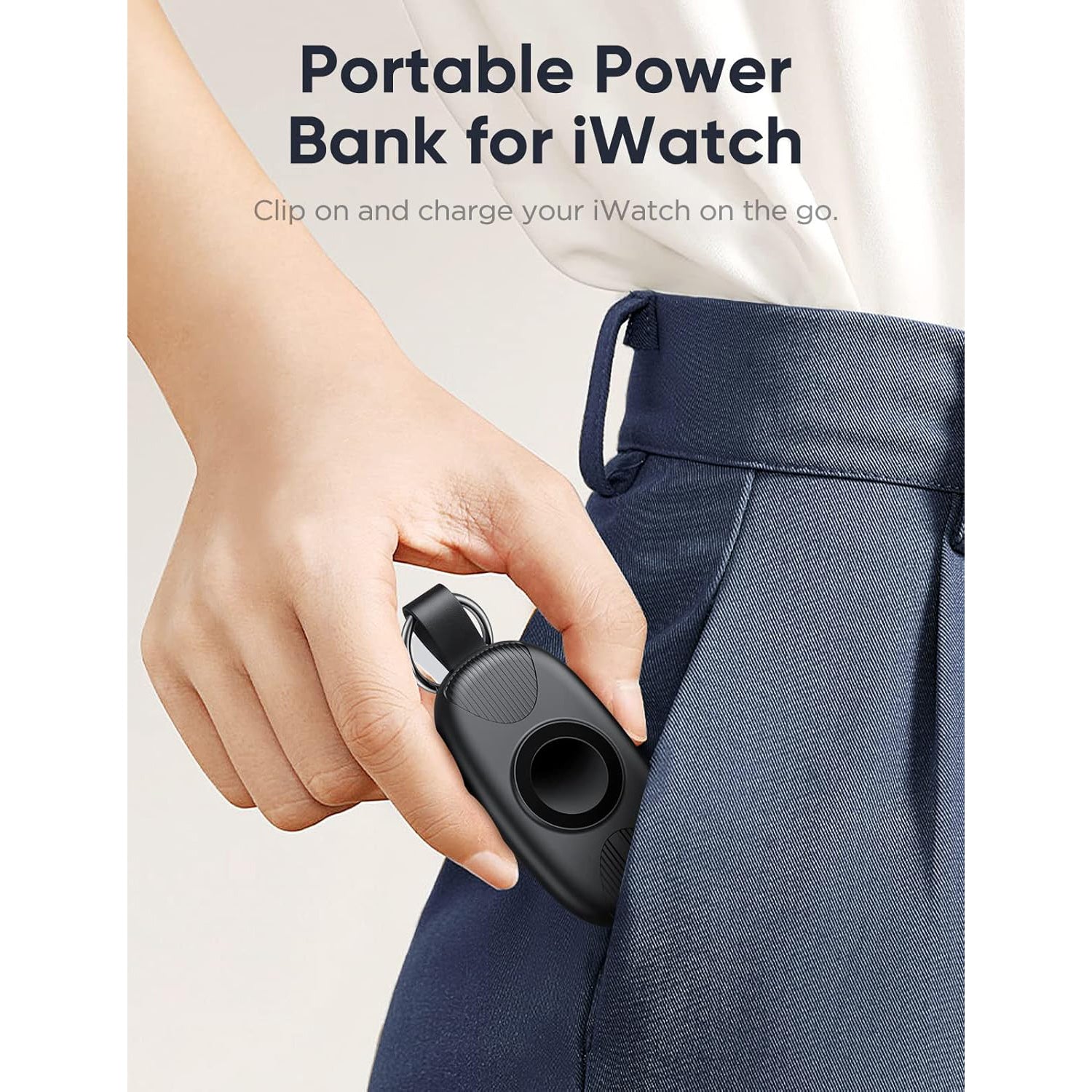 Apple Watch portable charger with power bank – Features an integrated power bank, ensuring continuous charging on the go