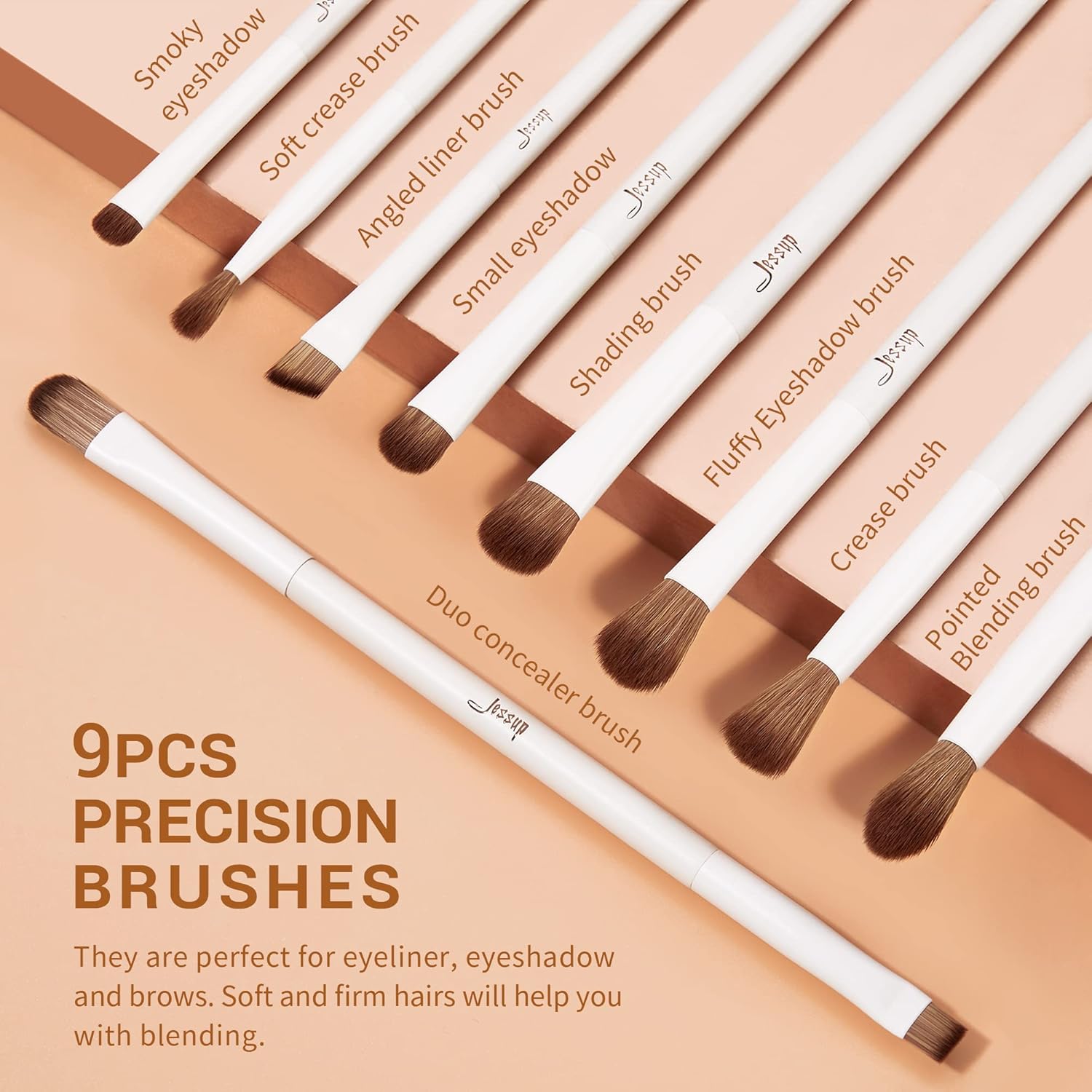 A complete collection of cosmetic brushes designed for both beginners and professionals, showcasing different sizes and shapes for versatile use