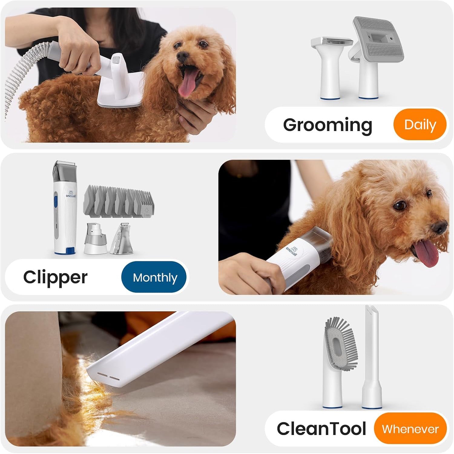 Powerful vacuum for dog hair removal, designed with pet-friendly brushes and quiet motor, ensuring effective grooming without causing stress to pets