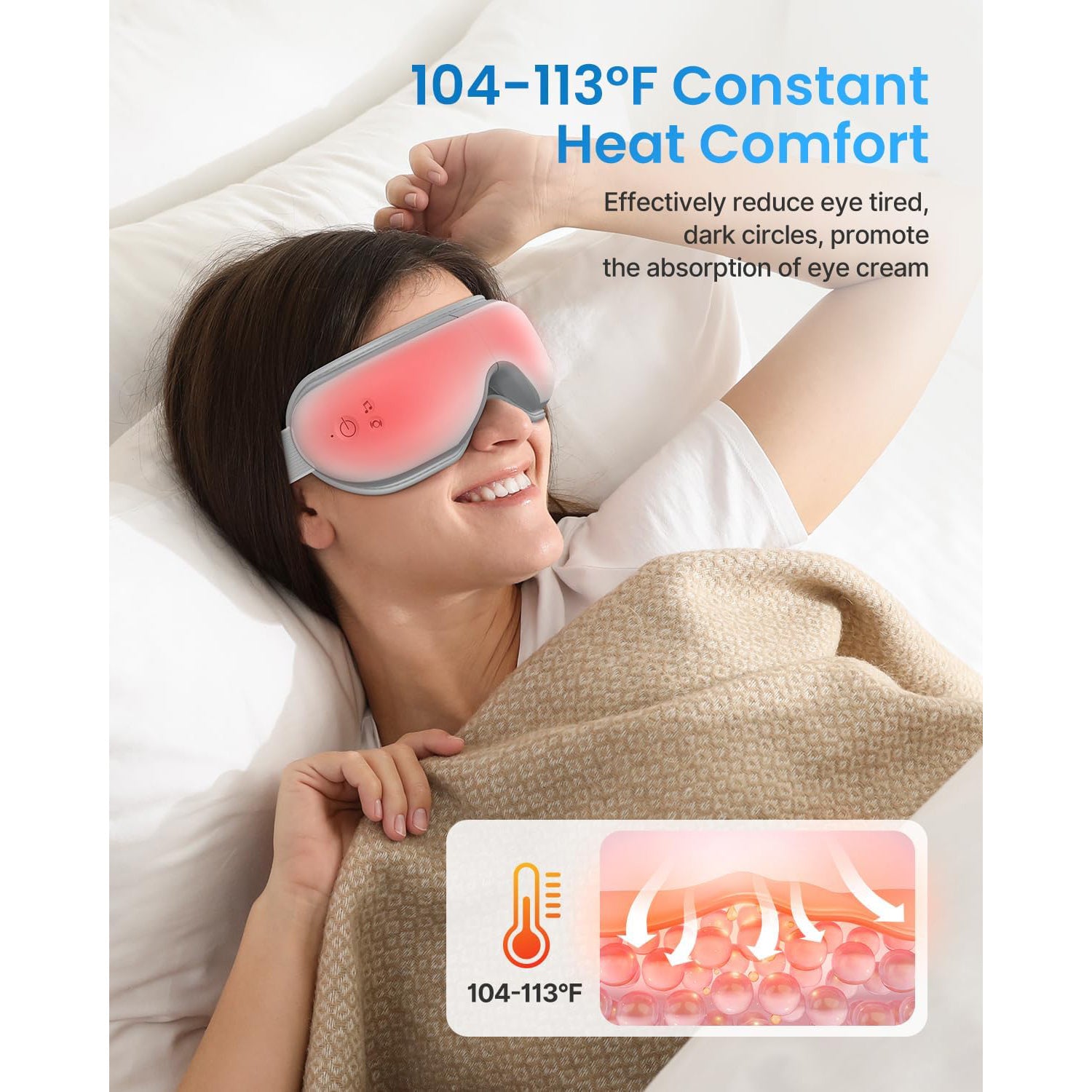 Electric eye massager with heat, vibration, and adjustable settings for personalized eye care