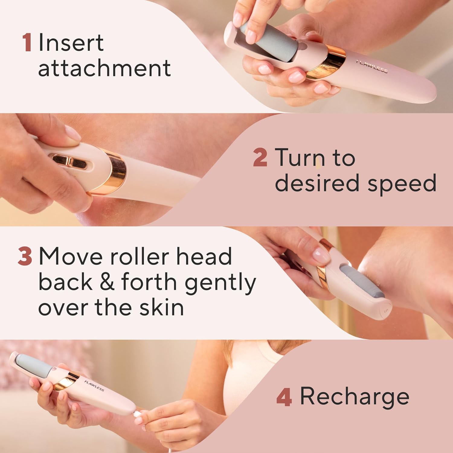 Electric foot callus remover that smooths out rough spots, ideal for those with cracked heels or hard skin on feet