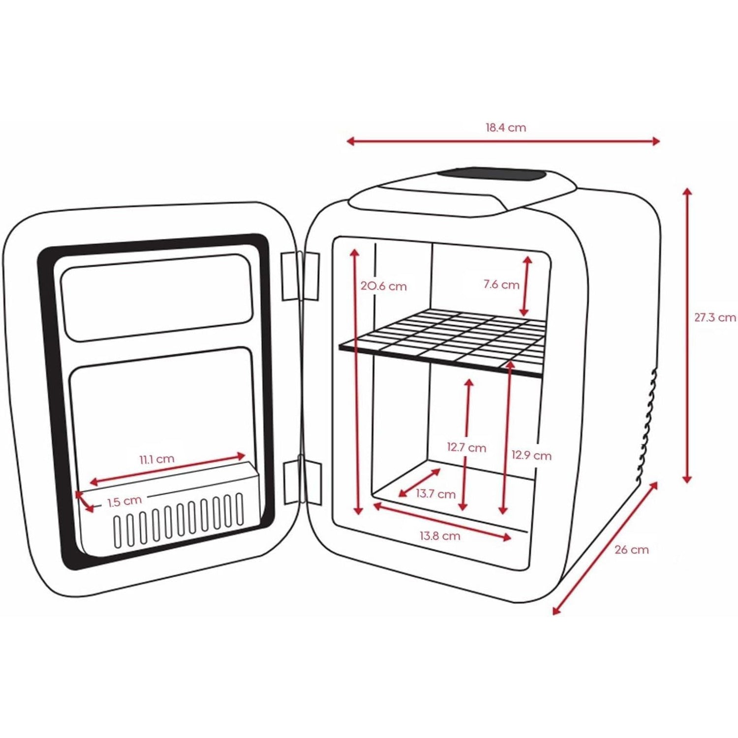 Under-counter mini fridge with freezer – Ideal for apartments or offices where space is limited