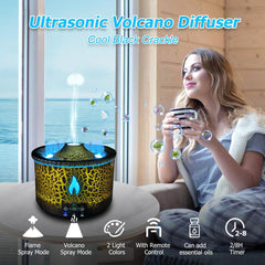 Aromatherapy volcano diffuser releasing essential oils for a soothing, spa-like experience in the home or office