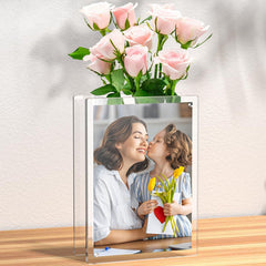 Stylish flower vase frame for displaying 5x7 pictures, magnetic photo holder with modern design, perfect for home decor