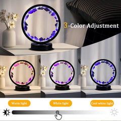 Fluorite crystal lamp emitting soft glow for bedroom lighting  