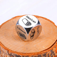 Engaging food choice game featuring dice for couples, ideal for spicing up mealtime decisions