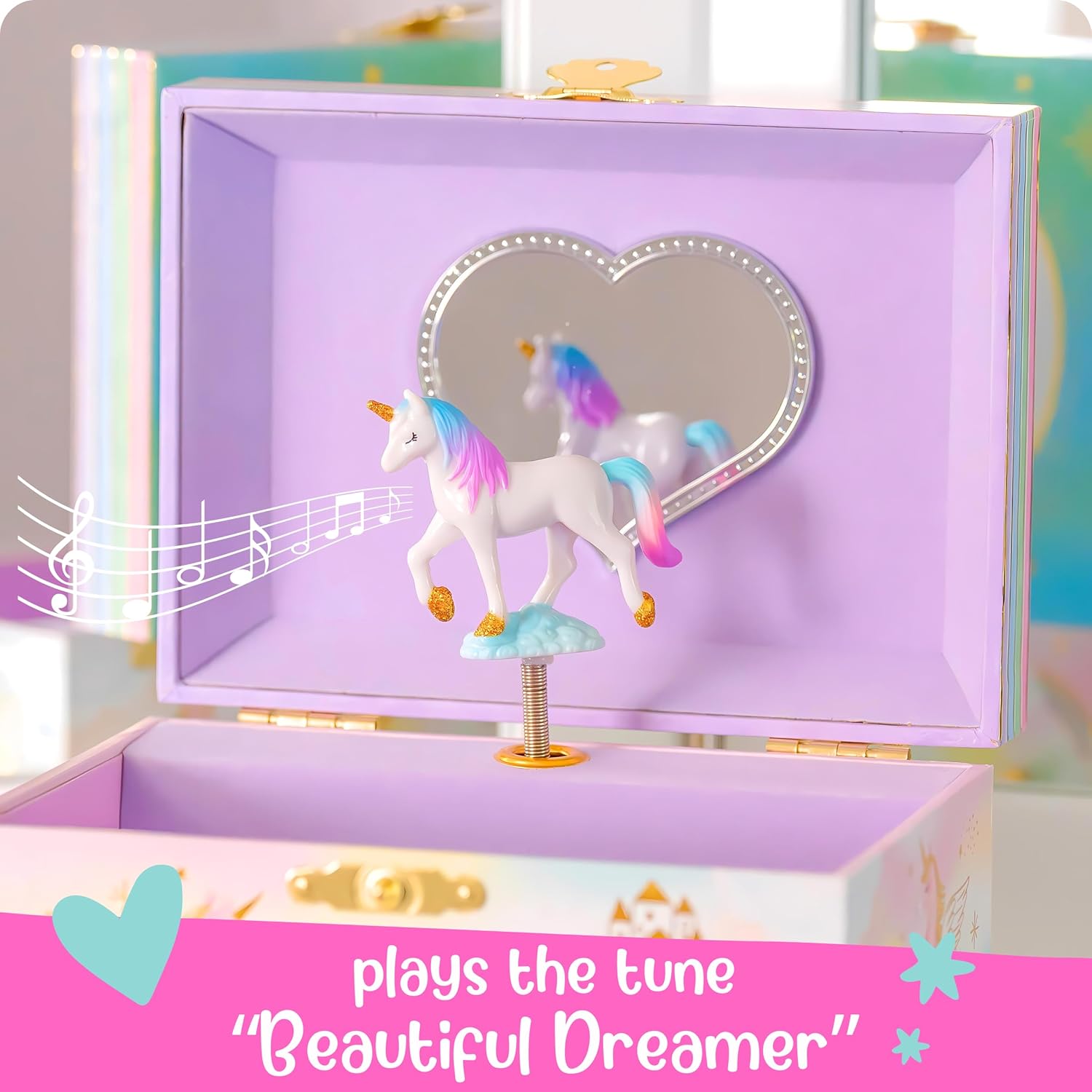 Cute jewelry box for little girls with musical feature