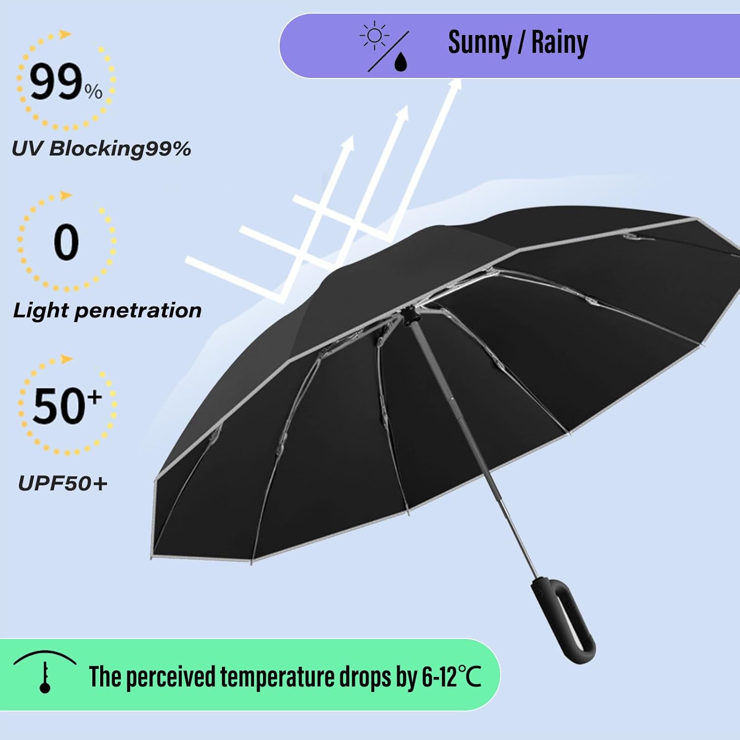 A large and sturdy golf umbrella, protect yourself from the rain and sun on the golf course