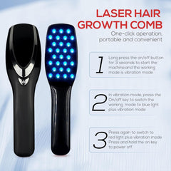 High-quality hair growth comb with advanced laser technology for enhancing scalp health and promoting natural hair regrowth