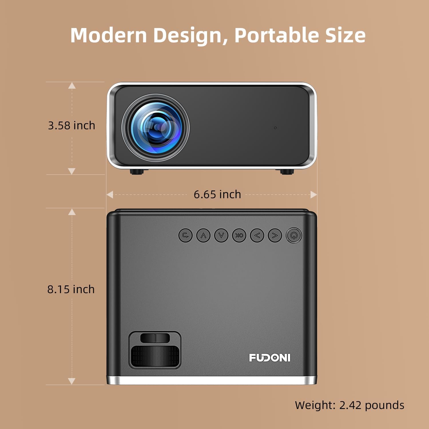 Mini smart projector with WiFi and Bluetooth, a perfect compact option for mobile entertainment and portable home theater setups