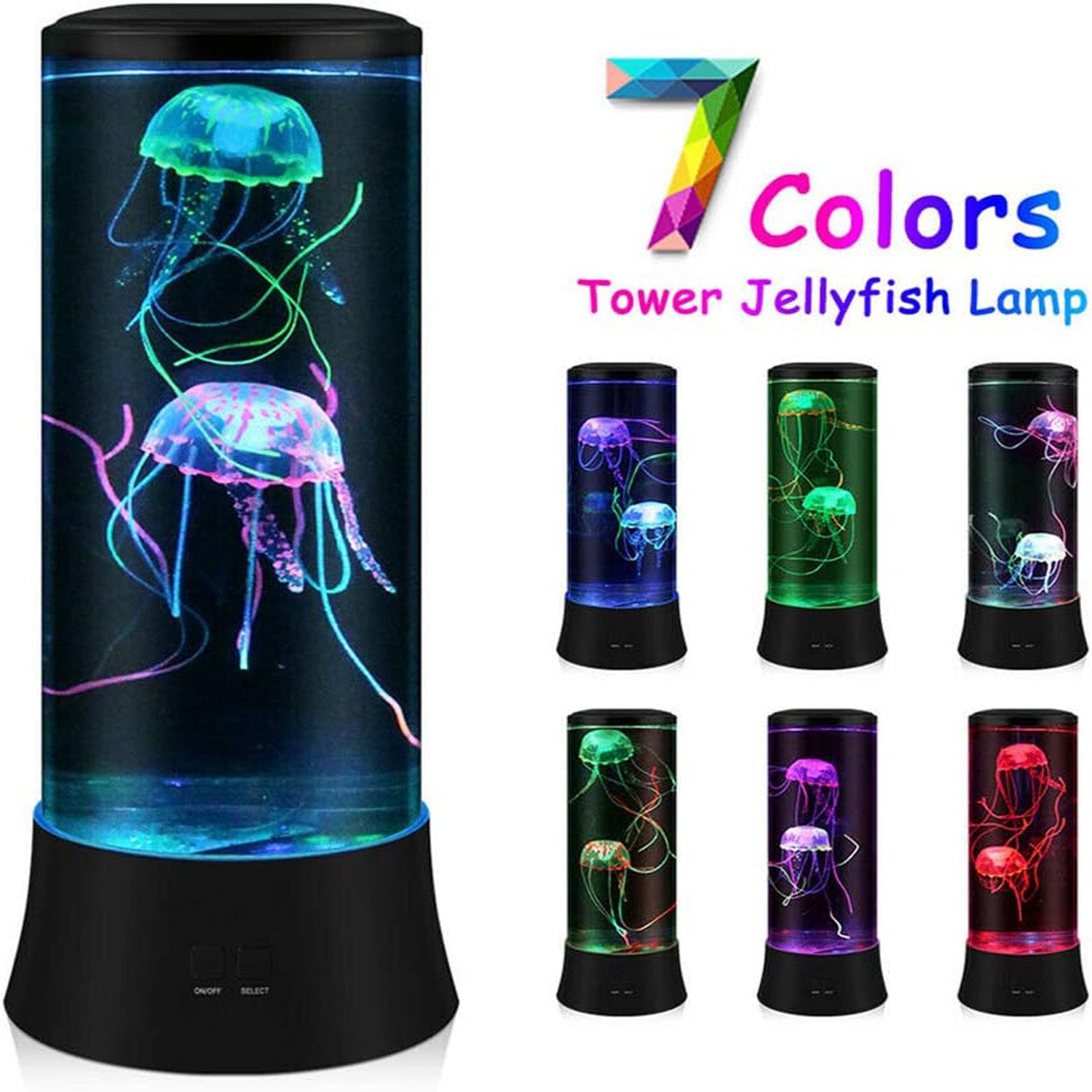 Realistic Jellyfish Lamp – 7-Color LED Fantasy Fish Night Light, Aquarium Effect, USB Or Battery Powered, Sensory Decor For Bedroom, Office, Home