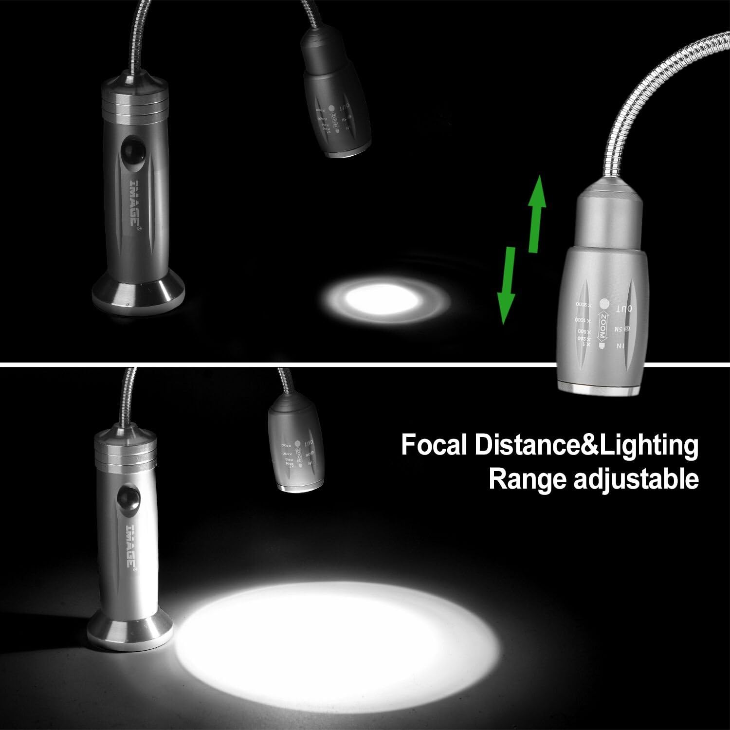 Bright LED grill light with a wide-angle beam for enhanced visibility while grilling outdoors at night or in low-light conditions