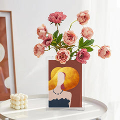 Magnetic frame with flower vase, ideal for displaying photos in any room with added greenery or flowers