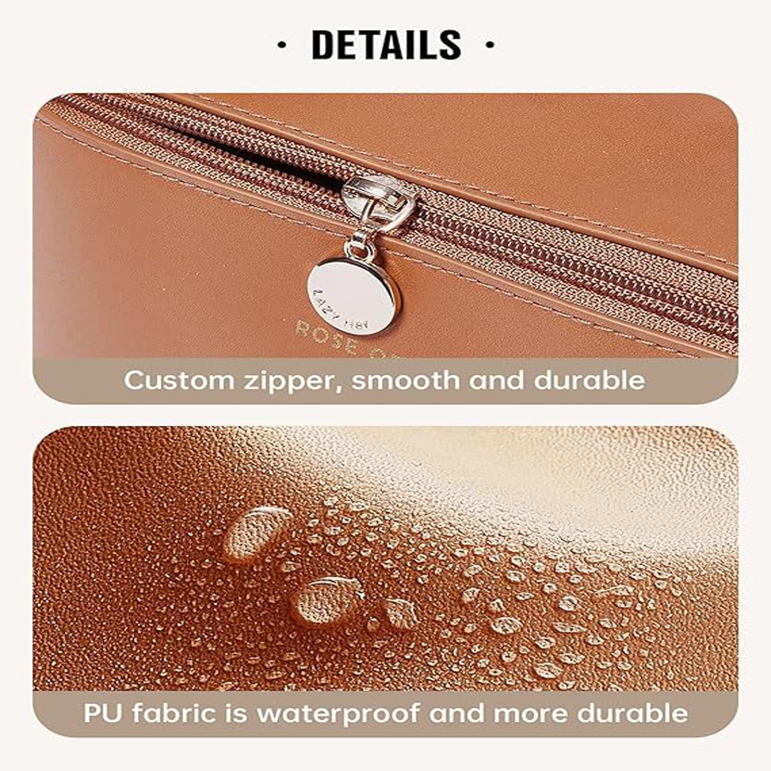 Versatile makeup bag for travel with sturdy zippers and durable material, ideal for organizing cosmetics on trips