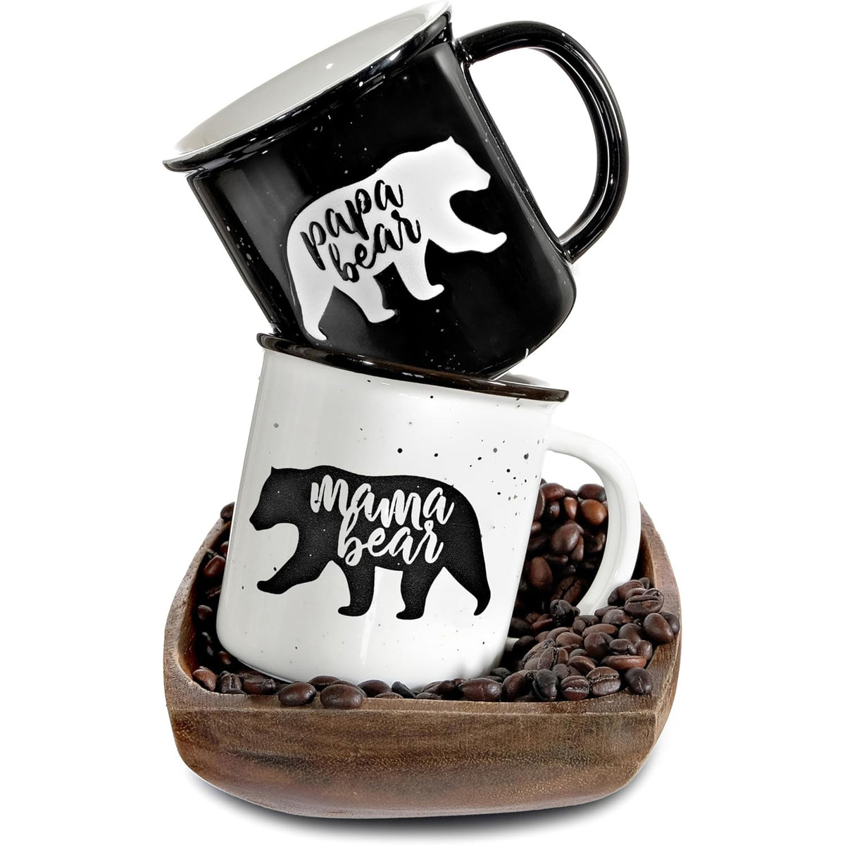 Ceramic Mama Bear mug featuring a cute bear graphic, perfect for coffee or tea lovers who appreciate bear-themed drinkware