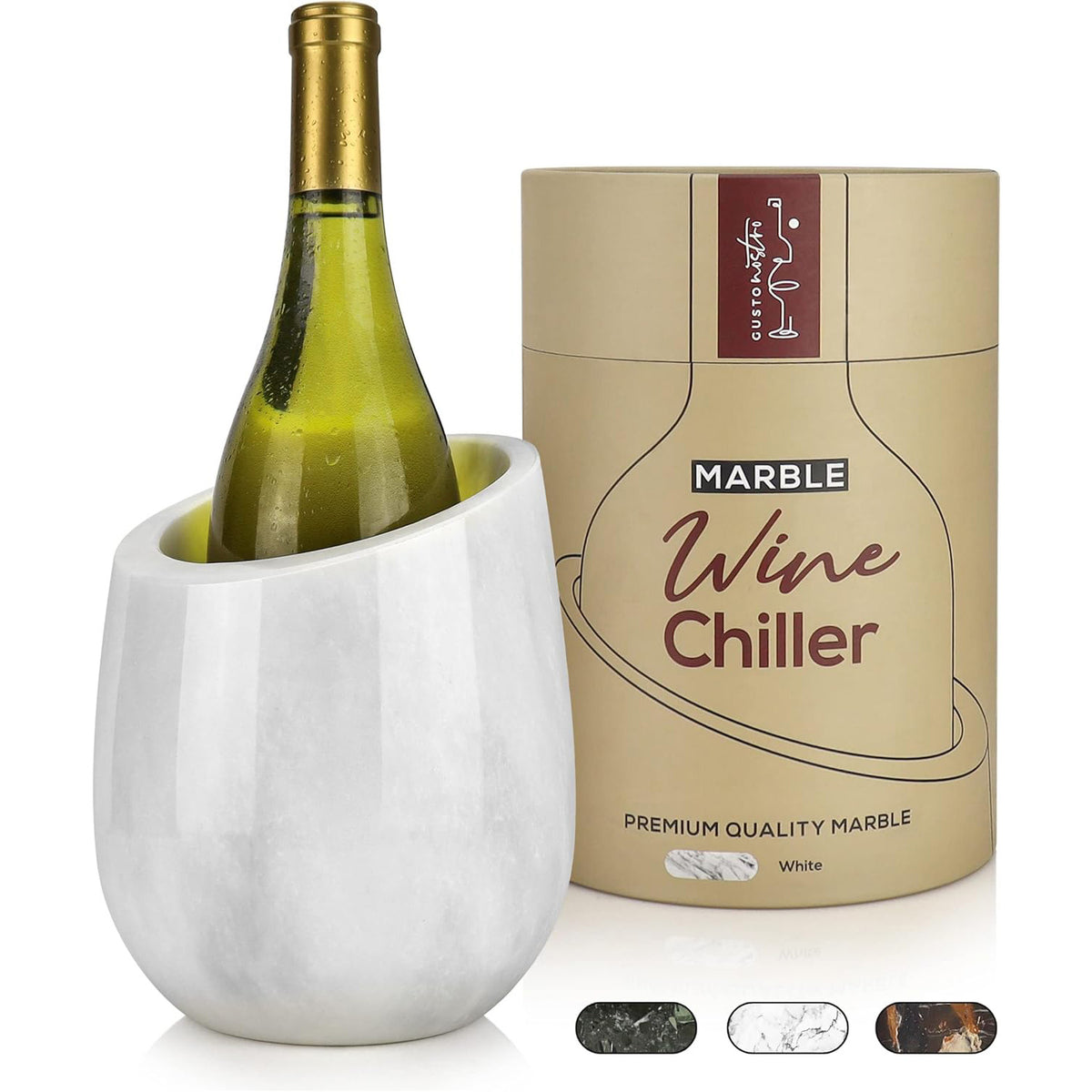 Elegant and durable marble wine chiller designed to keep your favorite wines perfectly chilled during dinner parties and special occasions