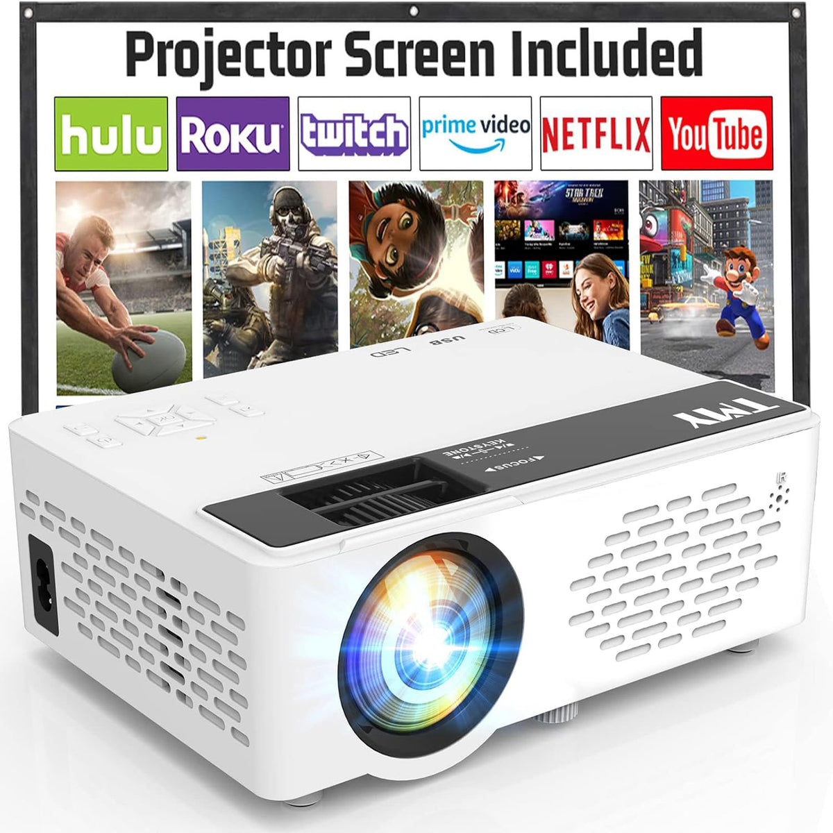 A compact, portable projector perfect for home entertainment and presentations