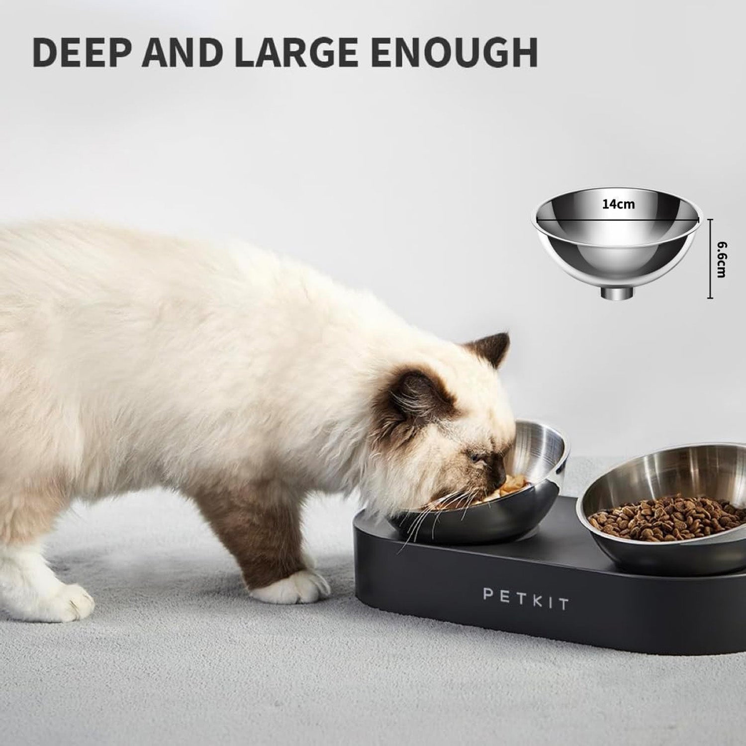 Elevated pet bowl designed for ergonomic feeding, ideal for older dogs and cats to promote comfortable eating and reduce strain on their necks