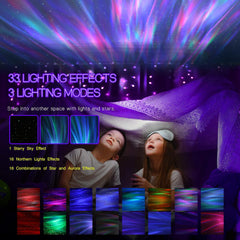 Northern galaxy light projector with captivating LED colors for bedrooms, mimicking real aurora borealis effects and star-filled skies