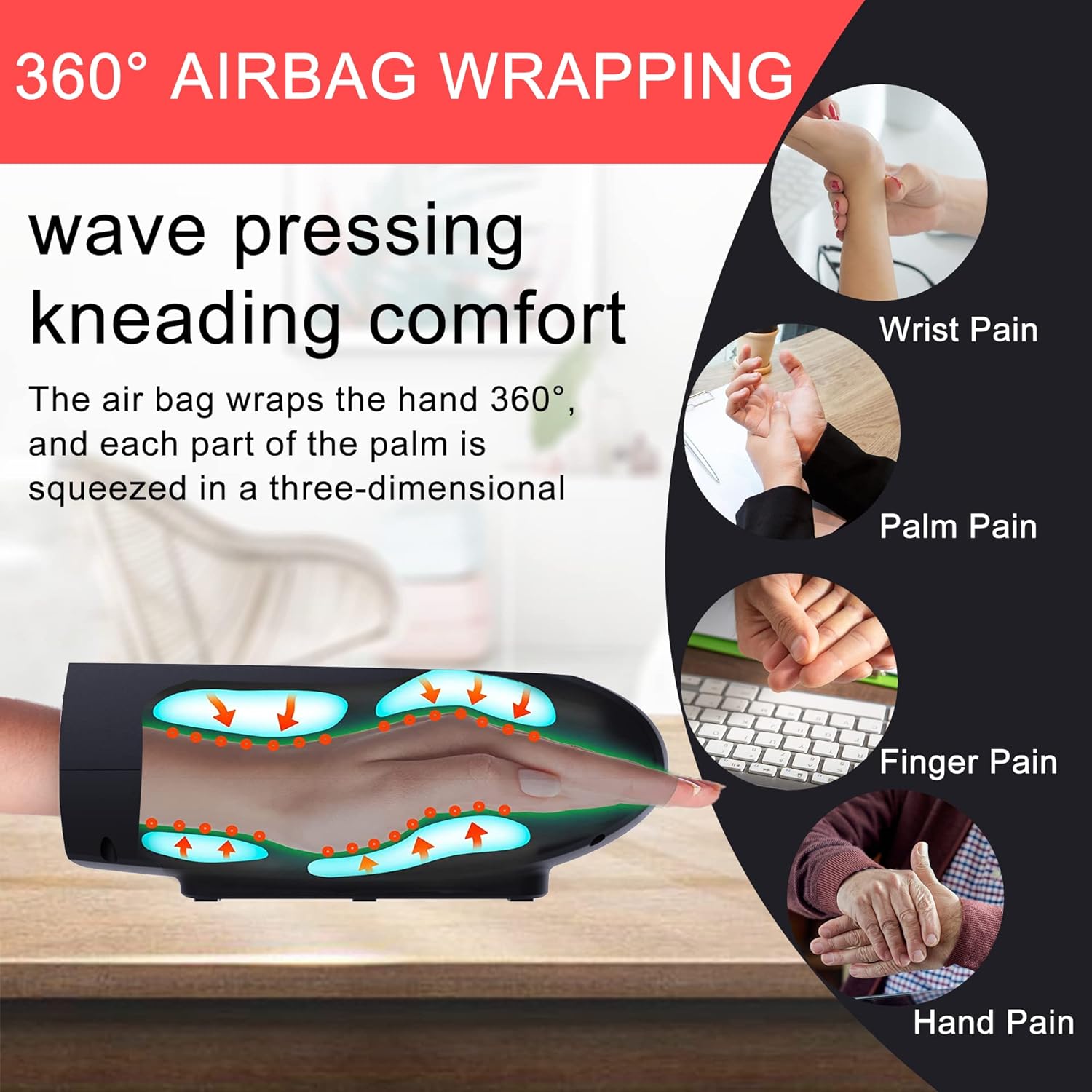 Hand and wrist massager, dual-function massager, comprehensive hand and wrist relief, targeted pain relief, versatile massage device