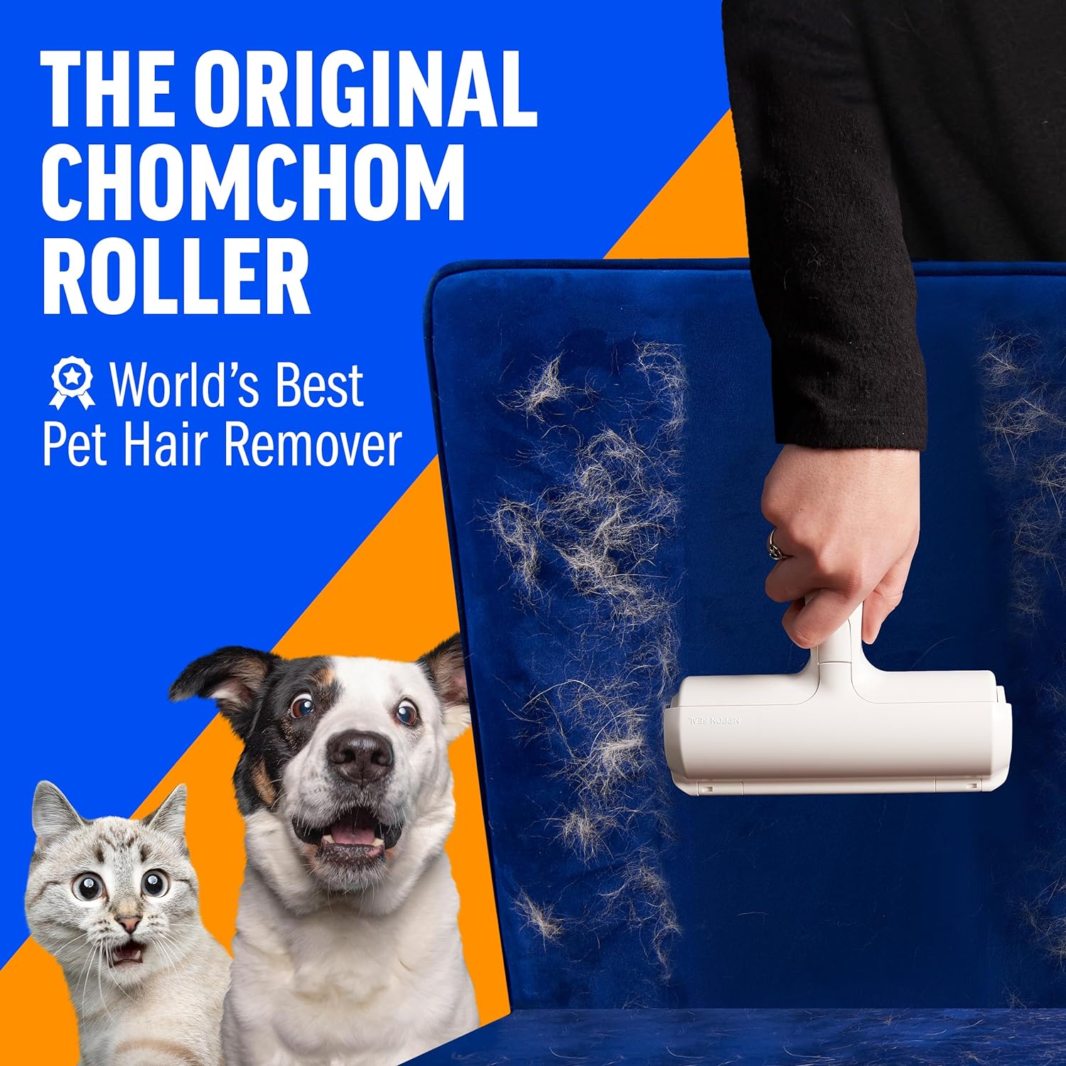 Portable lint remover that fits easily in your bag, designed for on-the-go pet owners to keep their clothes and belongings free from pet hair wherever they are