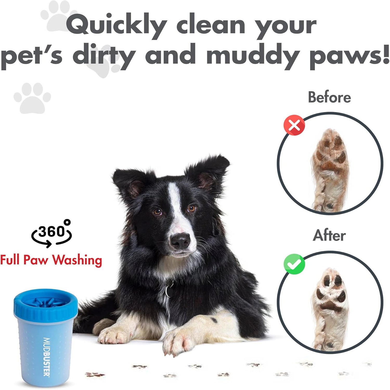 Pet paw cleaner cup that offers a gentle and efficient way to clean your dog’s paws, with soft silicone bristles and a portable design