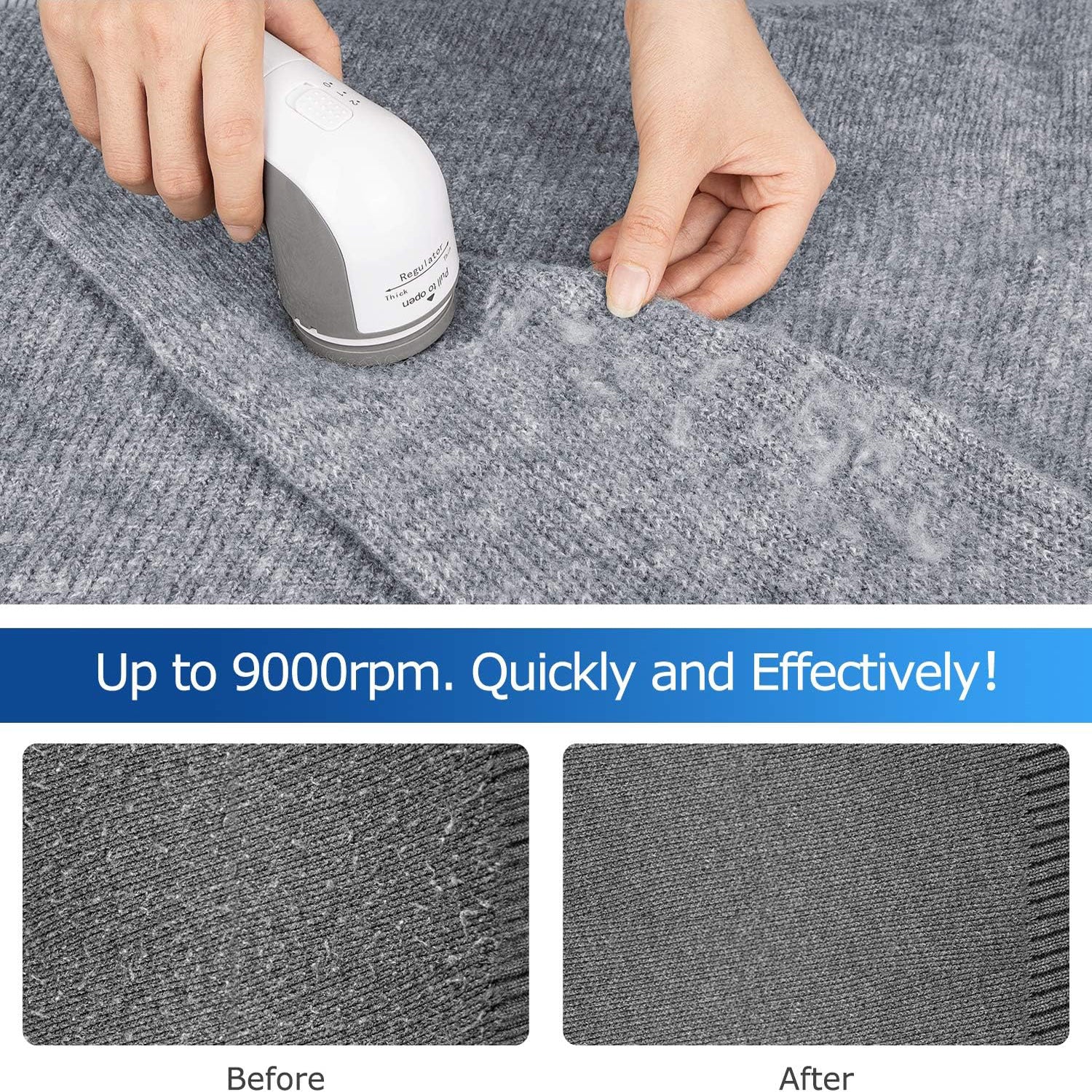 Effective sweater shaver and lint remover for clothing care, keeping garments pill-free and smooth