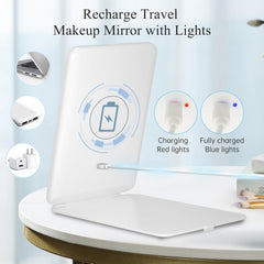 Portable makeup mirror with 72 bright LED lights, providing essential illumination for detailed makeup work while traveling